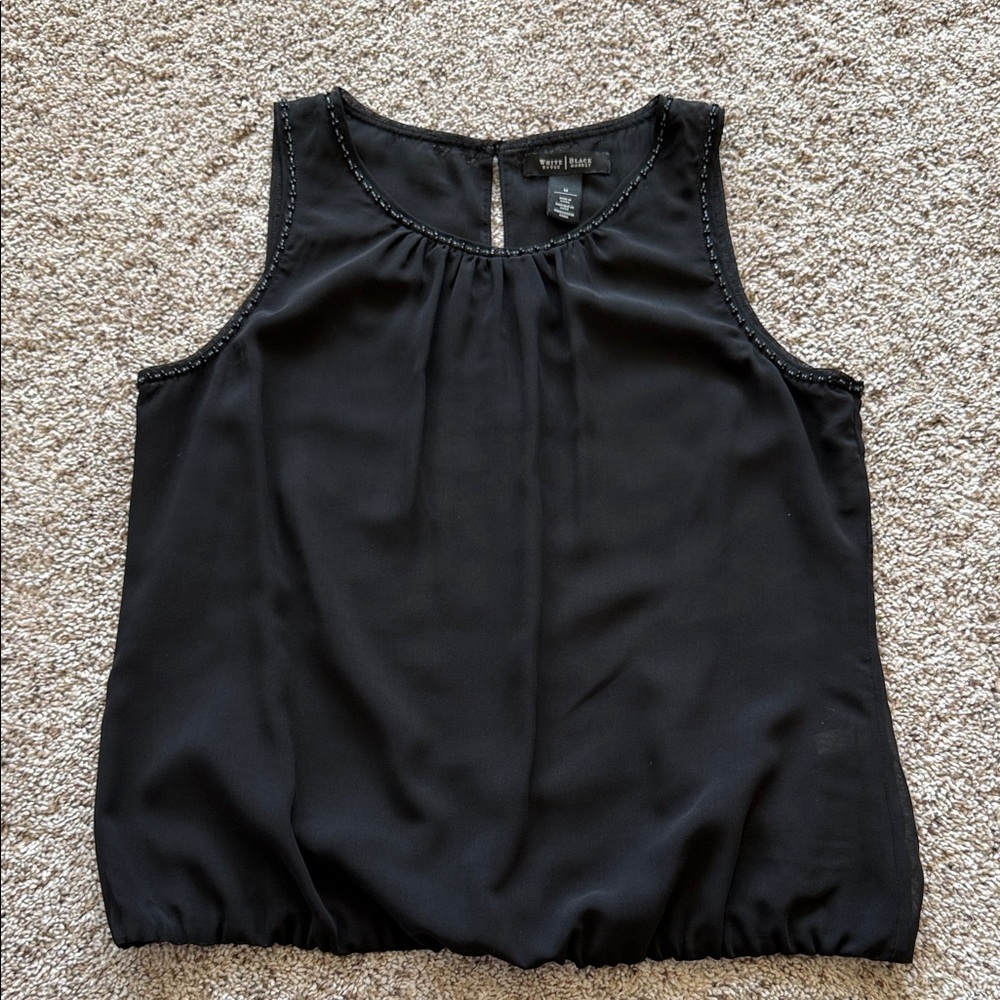 White House Black Market Black Sleeveless Blouse